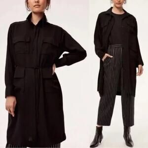 BABATON Aritzia 'Howitt' Oversized Black Light Parka Jacket/Dress US 2 NWT $165